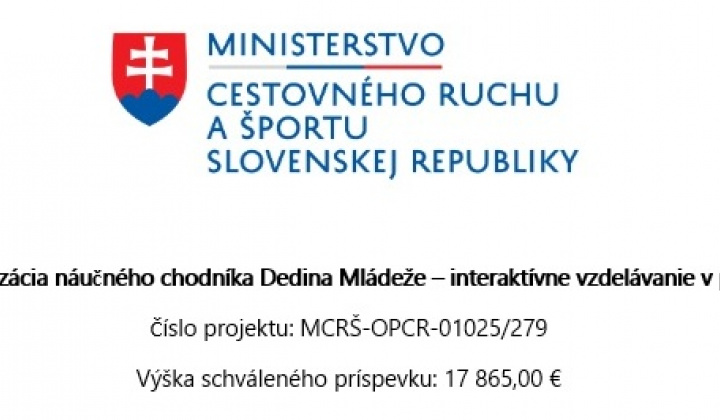 Projekty / Modernizácia náučného chodníka Dedina Mládeže - interaktívne vzdelávanie v prírode - foto