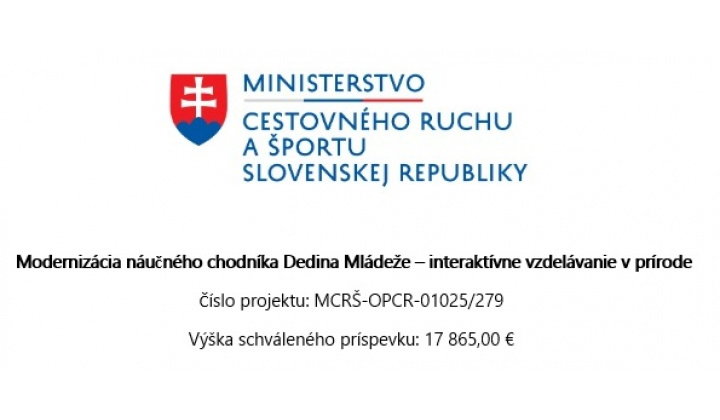 Modernizácia náučného chodníka Dedina Mládeže - interaktívne vzdelávanie v prírode