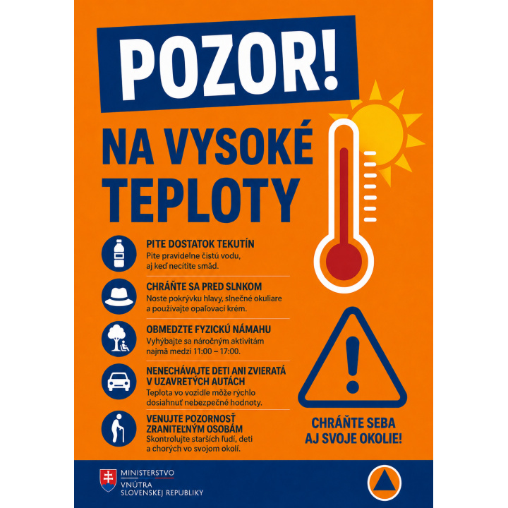 Pozor na vysoké teploty!